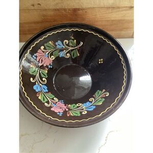 Hungarian Traditional Folk Handpainted Bowl Wall Hanging 11”